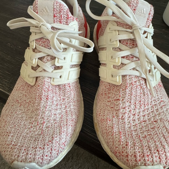 Adidas Knit Sneakers in Pink and Cream - Picture 1 of 4